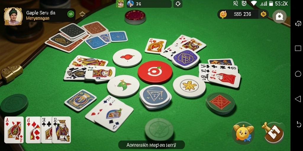 Screenshot gameplay 555ZK menampilkan suasana seru permainan Gaple.