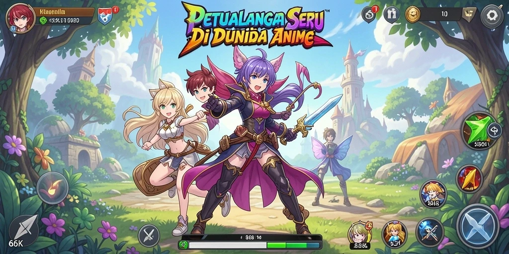 Tampilan gameplay menarik dari 66K di dunia Anime.