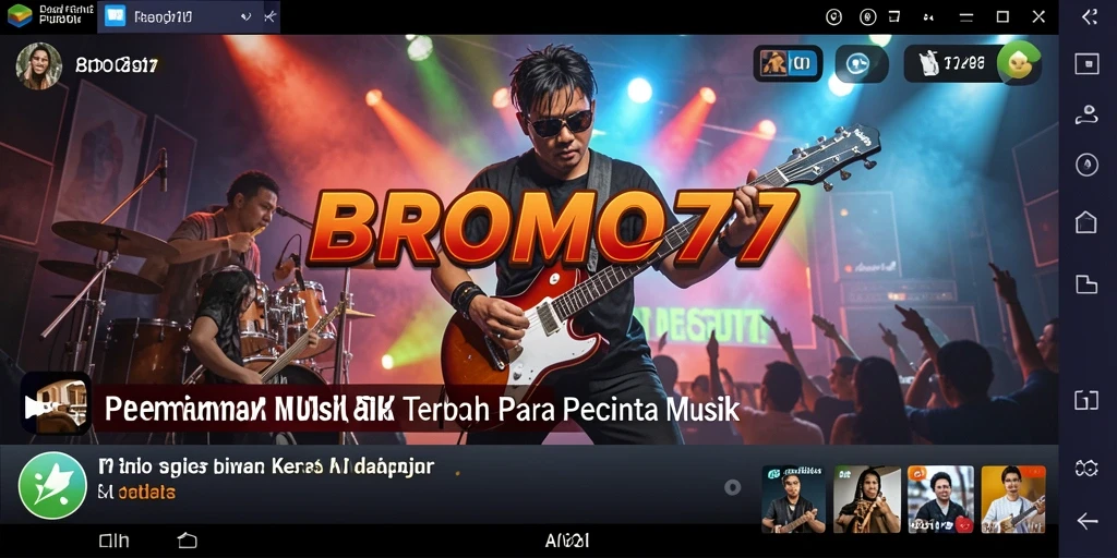 Tampilan permainan musik interaktif dari BROMO77 yang seru.