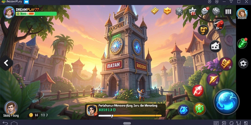 Tampilan gameplay menara pertahanan yang dinamis dan menantang
