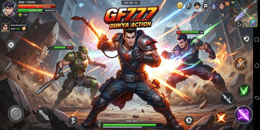 Screenshot menampilkan aksi intens dalam game GF777.