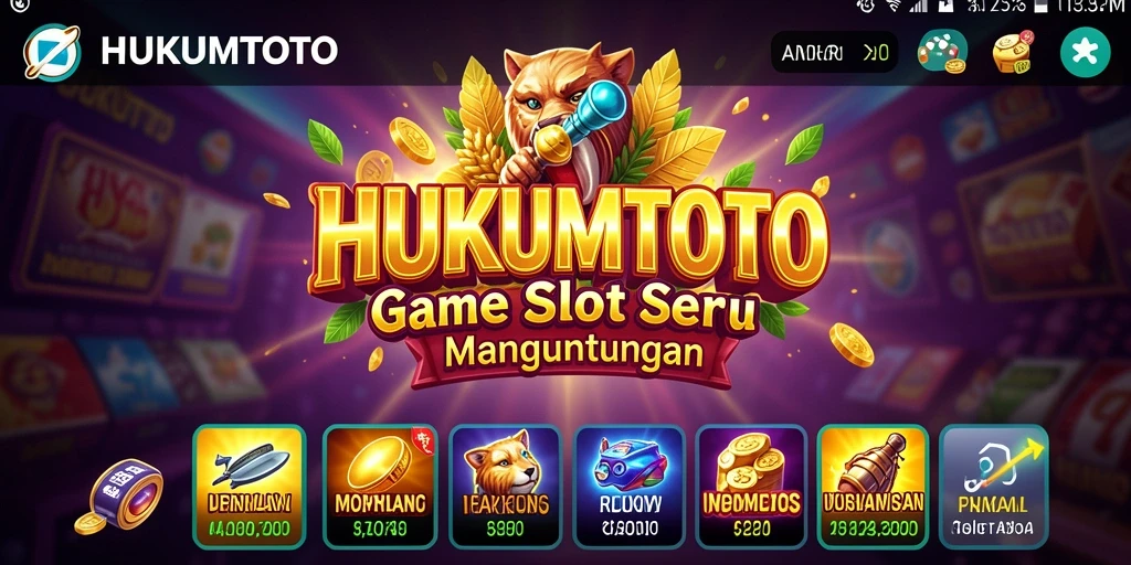 Tampilan gameplay menarik dari HUKUMTOTO dengan berbagai tema Slot.