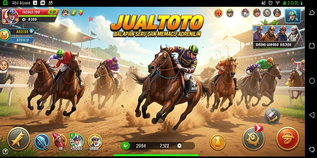 Screenshot dari gameplay racing di JUALTOTO yang memukau.