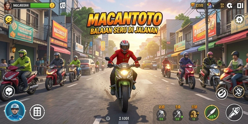 Gameplay balapan seru dengan mobil berkecepatan tinggi.