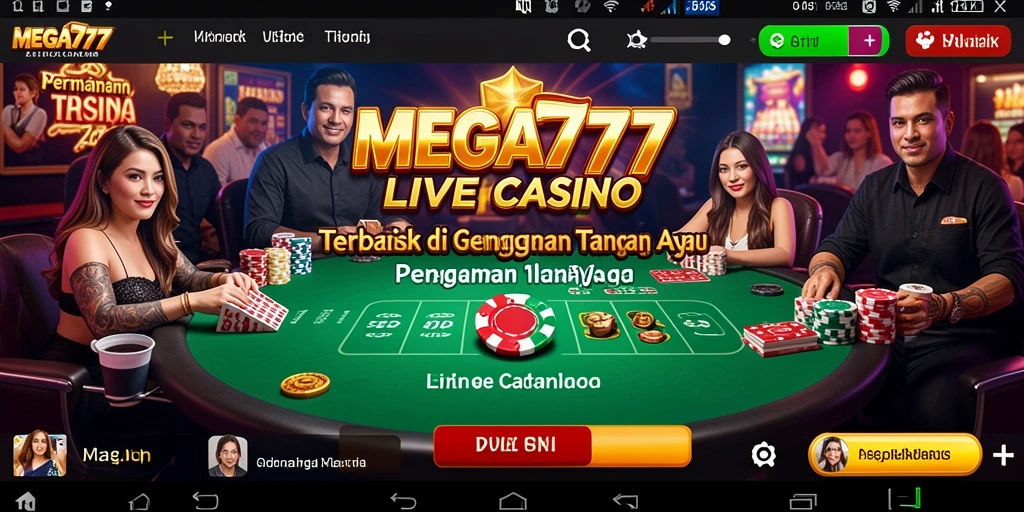 Tampilan menarik dari gameplay Live Casino MEGA777.