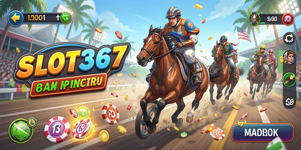 Tampilan gameplay SLOT367 yang mendebarkan dan penuh aksi balap.